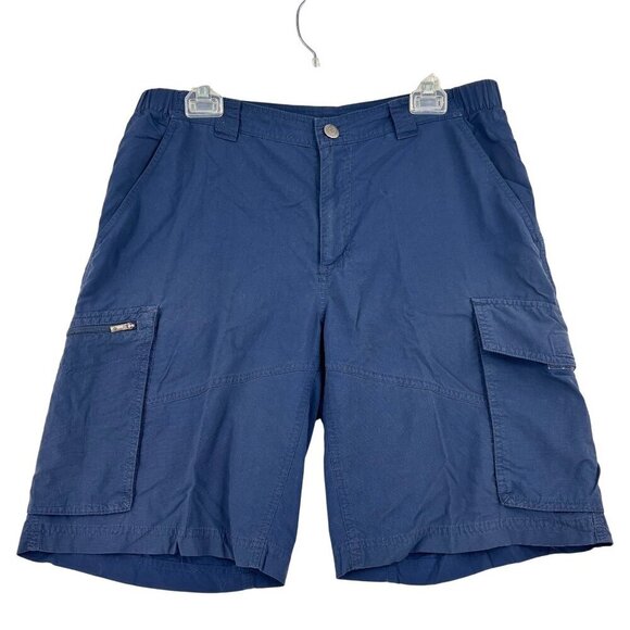 Columbia Nylon Cargo Shorts Size 34 Blue Omni Shade Sun Protection Regular Fit - Picture 1 of 10